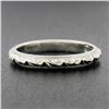 Image 2 : Antique Platinum 2.6mm Detailed Textured Work Eternity Stackable Band Ring