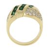 Image 8 : 18k Gold 1.65 ctw Square Step Cut Emerald w/ Diamond Domed Statement Band Ring