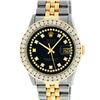 Image 2 : Rolex Mens Two Tone Black String 3CTW Channel Set Diamond Datejust Wristwatch 36