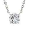 Image 2 : New 14K Gold .47 ctw Round Brilliant Diamond Solitaire Pendant w/ Adjustable Cha