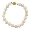 Image 2 : 6.5" 14k Gold Grooved Ball Hook Push Clasp 8-8.5mm Cultured Pearl Bracelet