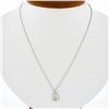 Image 1 : NEW Platinum 1.38 ctw GIA Pear Rose Cut Diamond Solitaire Collet Pendant & Chain