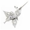 Image 4 : 18K White Gold 1.6 ctw Diamond En Tremblant Detailed Mil grain Butterfly Brooch