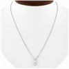 Image 1 : New 14k White Gold 0.56 ctw European Diamond Half Bezel Solitaire Pendant & Chai