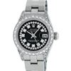 Image 1 : Rolex Ladies Quickset Sapphire Stainless Steel Black Diamond Lugs Datejust Wrist