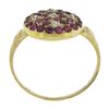Image 7 : Antique 18K Yellow Gold 1.06 ctw Old Cut Pave Set Ruby & Diamond Platter Ring
