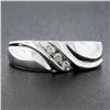 Image 2 : Men's Keepsake 14k White Gold 0.10 ctw Diamond Diagonal Channel Wedding Band Rin