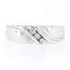 Image 4 : Men's Keepsake 14k White Gold 0.10 ctw Diamond Diagonal Channel Wedding Band Rin