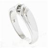 Image 8 : Men's Keepsake 14k White Gold 0.10 ctw Diamond Diagonal Channel Wedding Band Rin