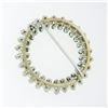 Image 4 : Vintage 14k Gold 1.60 ctw Round Diamond Emerald & White Pearl Circle Wreath Broo