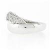 Image 5 : NEW 14k White Gold 0.52 ctw Pave Diamond & Polished Crossover Wide Band Ring