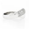 Image 6 : NEW 14k White Gold 0.52 ctw Pave Diamond & Polished Crossover Wide Band Ring