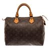 Image 1 : Louis Vuitton Brown Monogram Leather Speedy 30 Satchel Bag