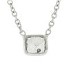 Image 7 : 14k White Gold GIA .27 ctw Rectangular Light Green Diamond Solitaire Pendant Cha