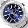 Image 1 : Rolex Mens Stainless Steel Blue Dial Sky Dweller With Box And Card