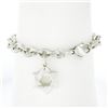 Image 5 : 6.25" Movado .925 Silver Round Link Bracelet w/ Polished Star of David Charm