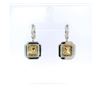 Image 3 : 16.70 ct. EGL USA Fancy Light Yellow Diamond Dangle Earrings - 18KT White and Ye
