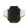 Image 4 : Vintage Unisex 18k Gold & Platinum Large Rectangular Black Onyx Step Design Ring