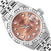 Image 1 : Rolex Ladies Stainless Steel Salmon Diamond Date Wristwatch 26MM