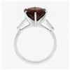 Image 8 : Vintage Platinum 4.29 ctw Round Garnet & Baguette Diamond 3 Stone Engagement Rin