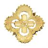 Image 3 : Vintage Victorian Revival 14K Gold Cabochon Opal Open Quatrefoil Pin Brooch