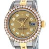 Image 2 : Rolex Ladies Quickset Two Tone Champagne 1 ctw Diamond Datejust Wristwatch 26MM