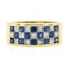 Image 4 : 18K Gold 2.16 ctw Invisible Set Alternating Sapphire Diamond Wide Stack Band Rin