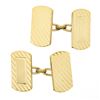 Image 1 : Men's 14k Yellow Gold Polished Grooved Dual Panel Engraveable Cuff Links