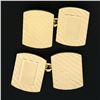 Image 2 : Men's 14k Yellow Gold Polished Grooved Dual Panel Engraveable Cuff Links