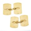 Image 3 : Men's 14k Yellow Gold Polished Grooved Dual Panel Engraveable Cuff Links