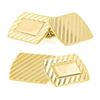 Image 4 : Men's 14k Yellow Gold Polished Grooved Dual Panel Engraveable Cuff Links