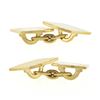 Image 5 : Men's 14k Yellow Gold Polished Grooved Dual Panel Engraveable Cuff Links