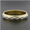 Image 2 : Classic 18k TT Gold Faceted Center w/ Milgrain Eternity Stackable Band Ring