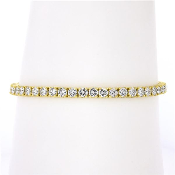 Classic 18K Yellow Gold 7.50 ctw Round Brilliant Cut Diamond Line Tennis Bracele