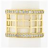 Image 1 : Estate 18k Yellow Gold 1.4 ctw Diamond Open Geometric 15mm Wide Band Ring size 6