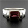 Image 2 : Lagos Caviar 18k Gold & Silver Bezel Emerald Cut Rhodolite Garnet Solitaire Ring