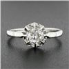 Image 2 : Antique Art Deco French Platinum Illusion Set Diamond Solitaire Engagement Ring