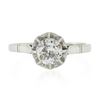 Image 4 : Antique Art Deco French Platinum Illusion Set Diamond Solitaire Engagement Ring