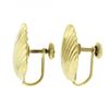 Image 3 : Vintage 14K Yellow Gold Detailed Polished Seashell Shell Screw Back Earrings