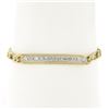 Image 1 : Unisex 14k Yellow Gold 6.75" 0.85 ctw Diamonds ID Figaro Link Chain Bracelet