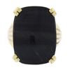 Image 4 : Vintage 9 ctw Yellow Gold 21.3x15.8mm Flat Cushion Black Agate Solitaire Ring