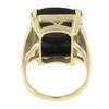 Image 7 : Vintage 9 ctw Yellow Gold 21.3x15.8mm Flat Cushion Black Agate Solitaire Ring