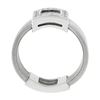 Image 8 : 14k White Gold 0.26 ctw Pave Diamond Square 5 Row Snake Link Wide Cigar Band Rin