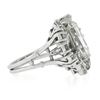 Image 5 : Vintage Platinum 5.1 ctw GIA Emerald Cut Baguette & Round Diamond Geometric Ring