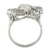 Image 8 : Vintage Platinum 5.1 ctw GIA Emerald Cut Baguette & Round Diamond Geometric Ring