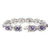 Image 3 : 6.25" Vintage 14k White Gold Round Synthetic Alexandrite Diamond Tennis Bracelet