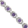 Image 6 : 6.25" Vintage 14k White Gold Round Synthetic Alexandrite Diamond Tennis Bracelet