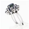 Image 9 : Vintage 18k White Gold 3.15 ctw Oval Sapphire Round Diamond Tiered Cluster Ring
