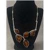 Image 1 : Very Nice Sterling Silver and Baltic Honey Amber Necklace