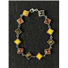Image 2 : Vintage Sterling Silver Multicolour Amber Stones lights up under Black Light